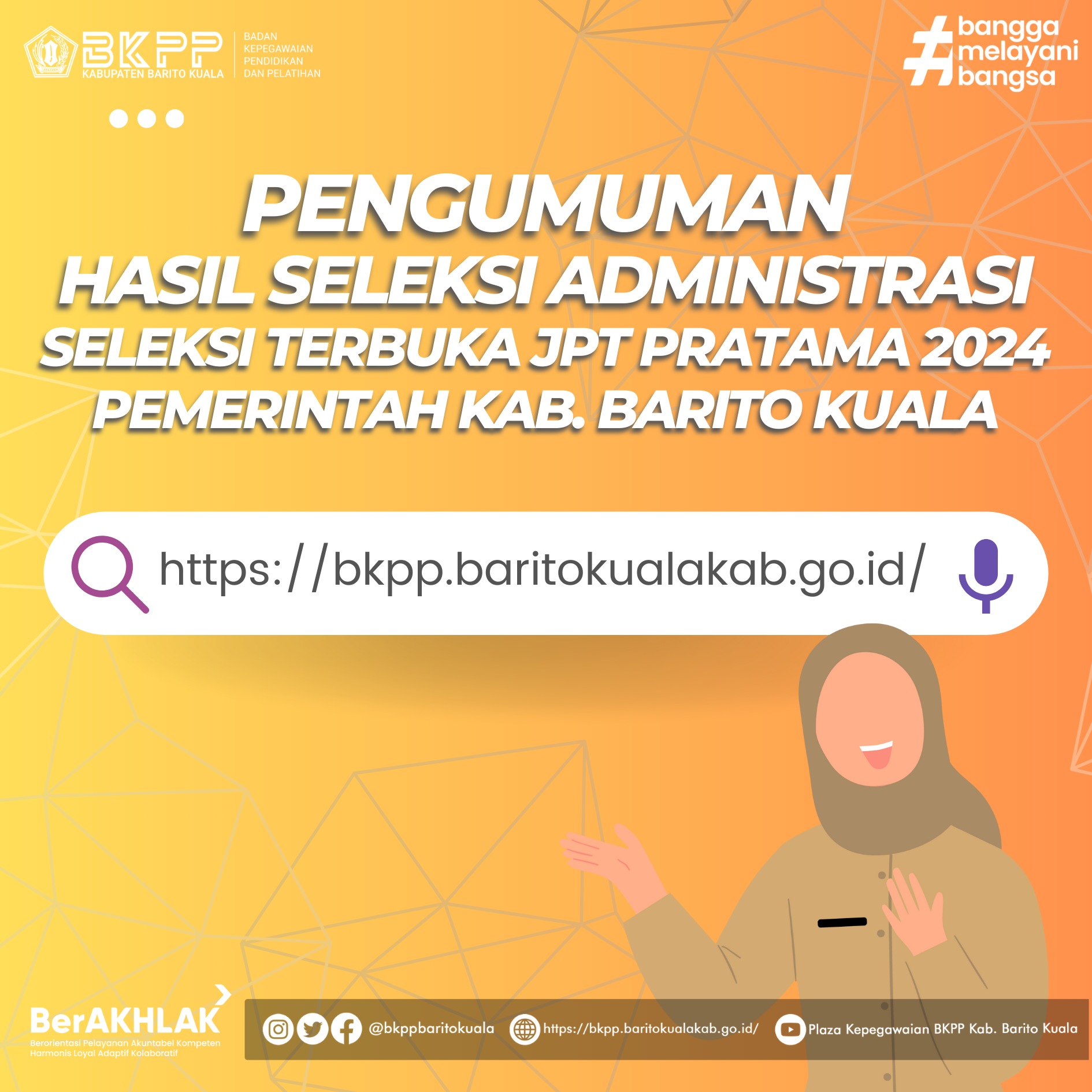 Pengumuman Hasil Seleksi Administrasi Selter JPT Pratama 2024 Kabupaten Barito Kuala
